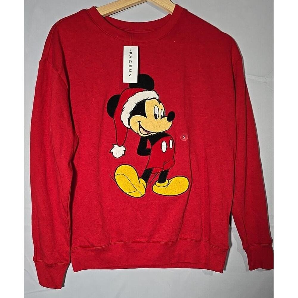 Pacsun Disney Mickey Mouse Sweater Pullover Size Small Red NWT